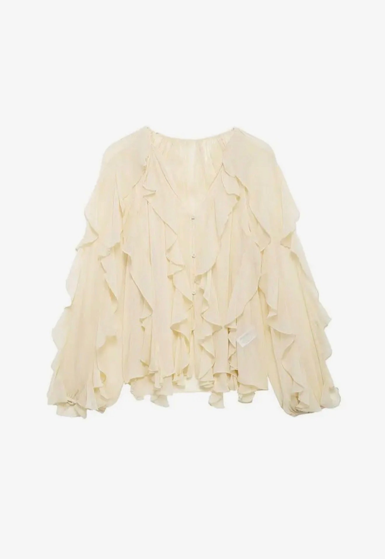 Ruffle detail blouse