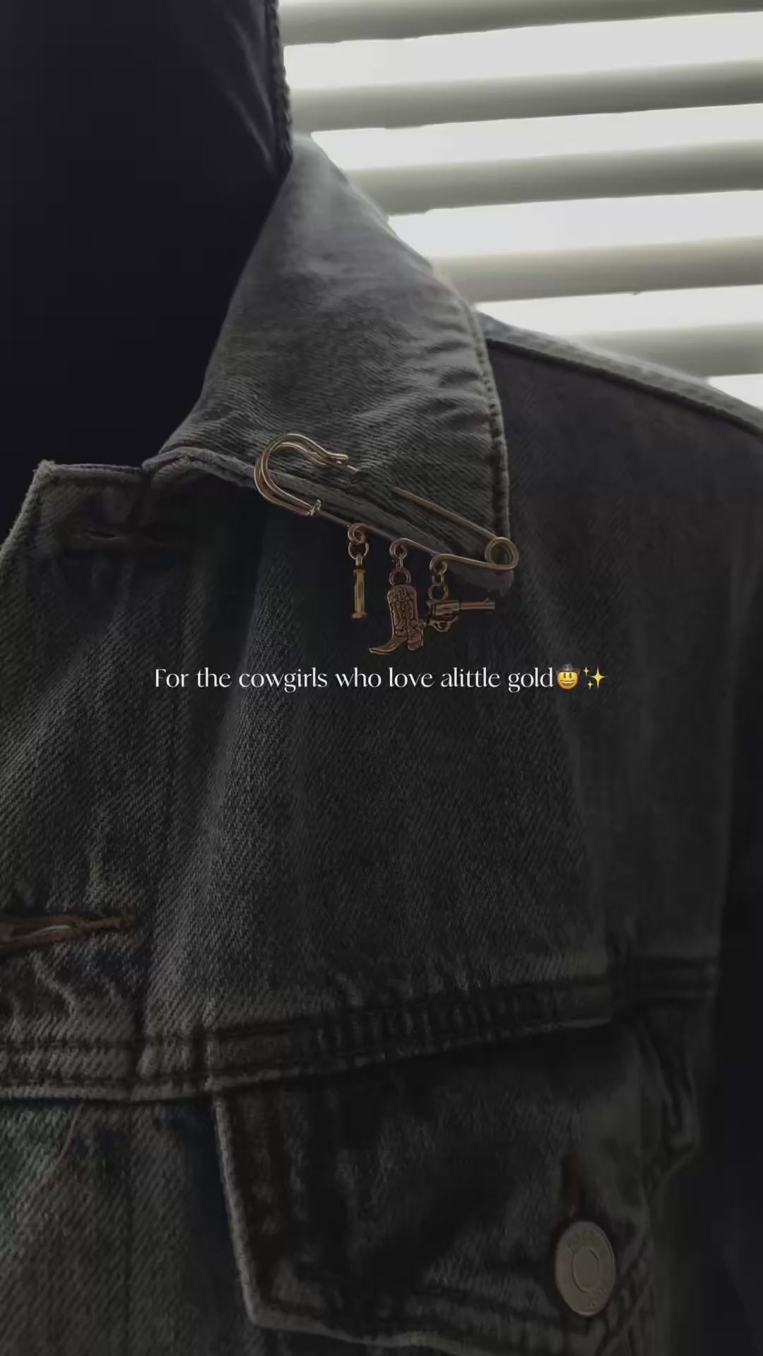 Golden Cowgirl charm pins